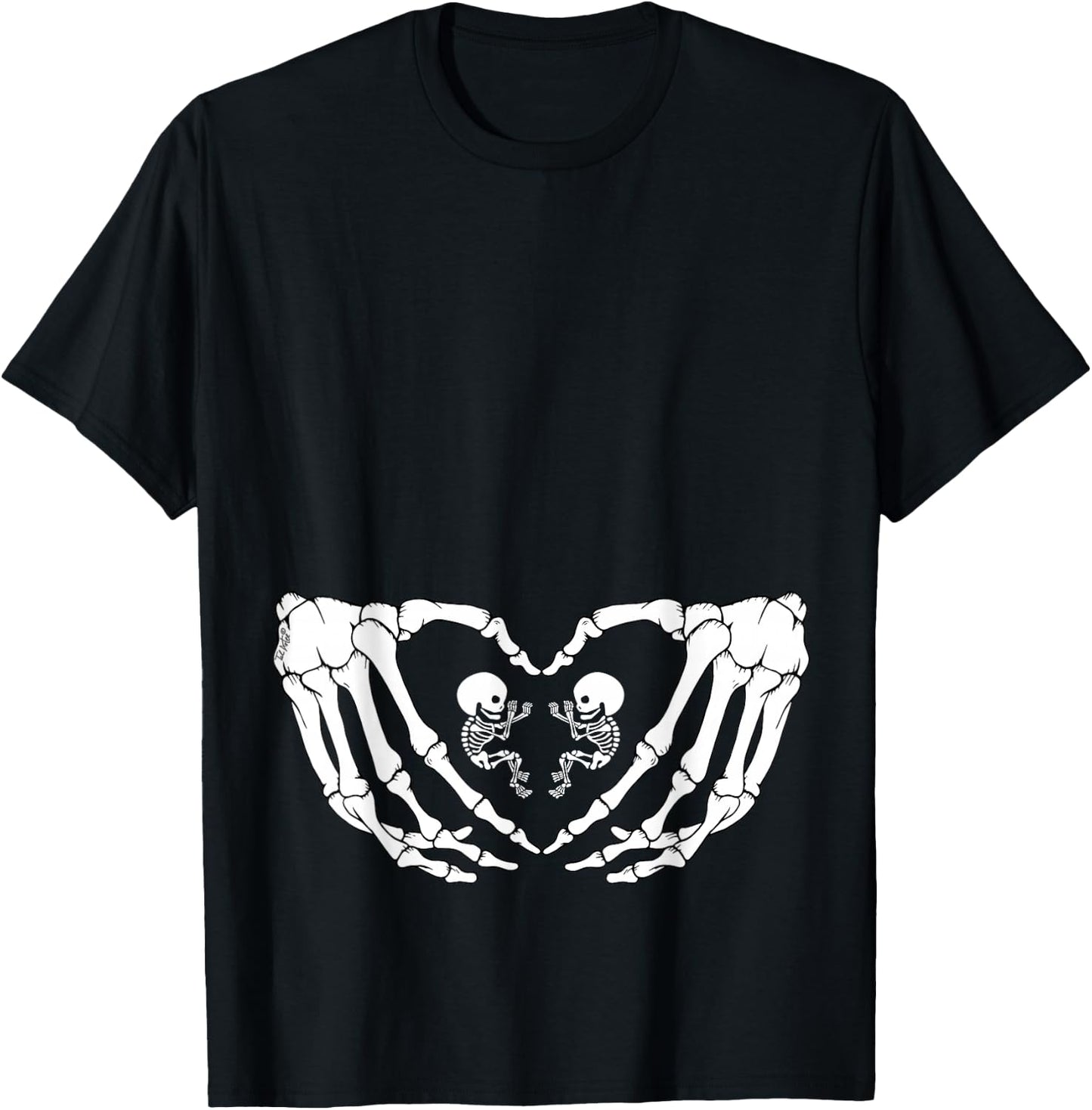 Halloween XRay Pregnancy tops Expecting Twins Babies T-Shirt - T-Shirt | Black