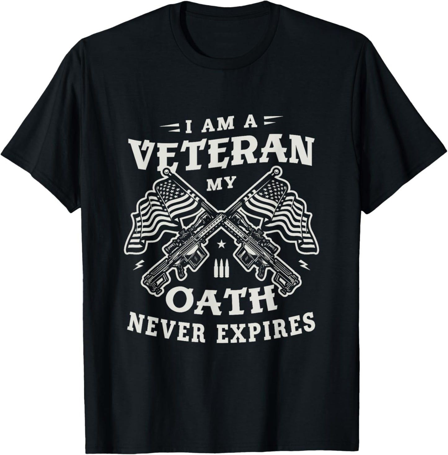 I am a veteran my oath never expires Soldier Warrior Veteran T-Shirt - T-Shirt | Black