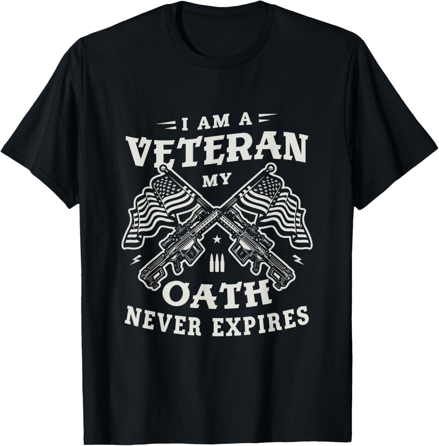 I am a veteran my oath never expires Soldier Warrior Veteran T-Shirt - T-Shirt | Black