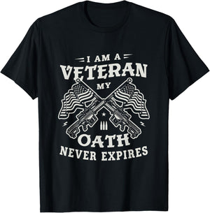I am a veteran my oath never expires Soldier Warrior Veteran T-Shirt - T-Shirt | Black