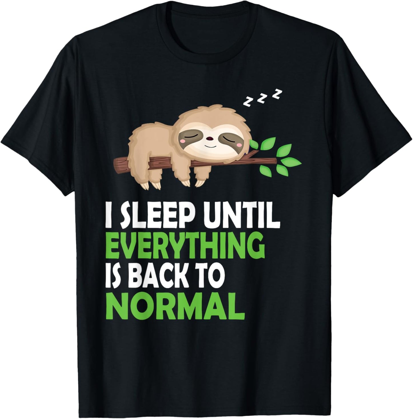 Sloth Pyjamas Nightdress Sleep Shirt Pajamas Gift T-Shirt - T-Shirt | Black