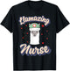 Retro Nurse Shirt Llamazing Nurse Funny Llama Nurse T-Shirt - T-Shirt | Black