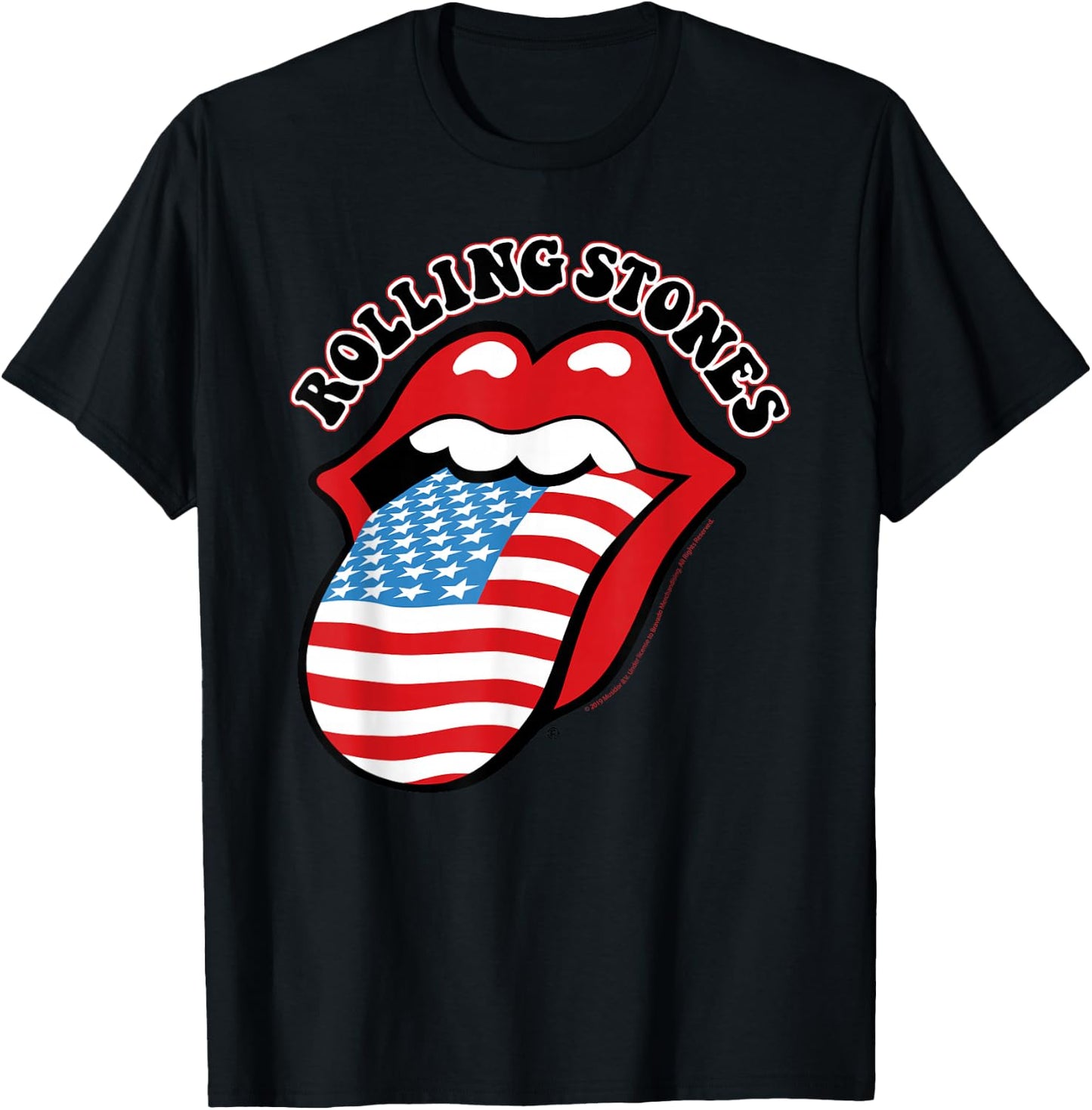 Rolling Stones Official Vintage US Tongue T-Shirt - T-Shirt | Black