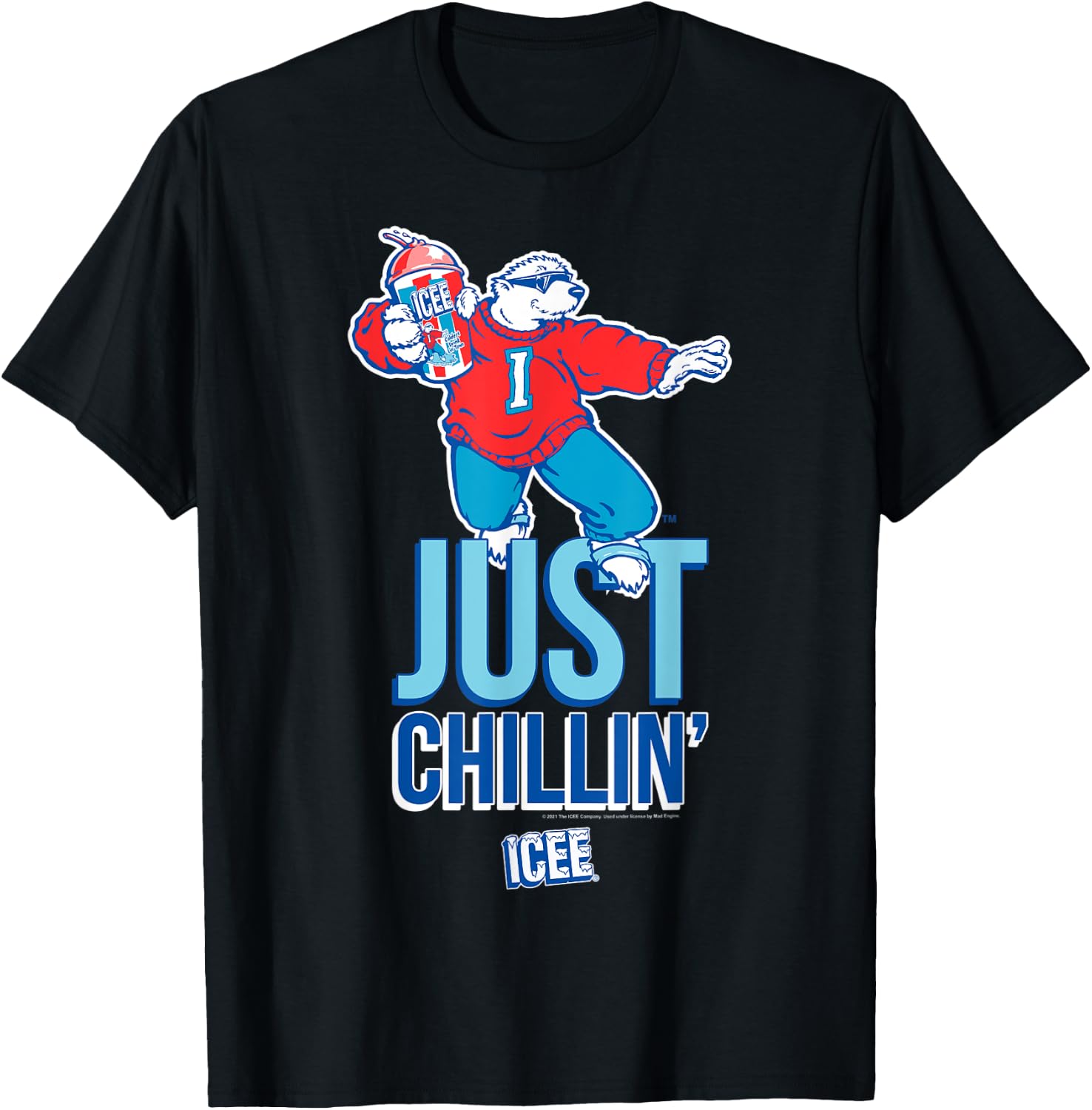 ICEE Bear Just Chillin' Surf Pose T-Shirt - T-Shirt | Black