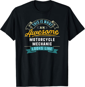 Funny Motorcycle Mechanic Shirt Awesome Job Occupation T-Shirt - T-Shirt | Black