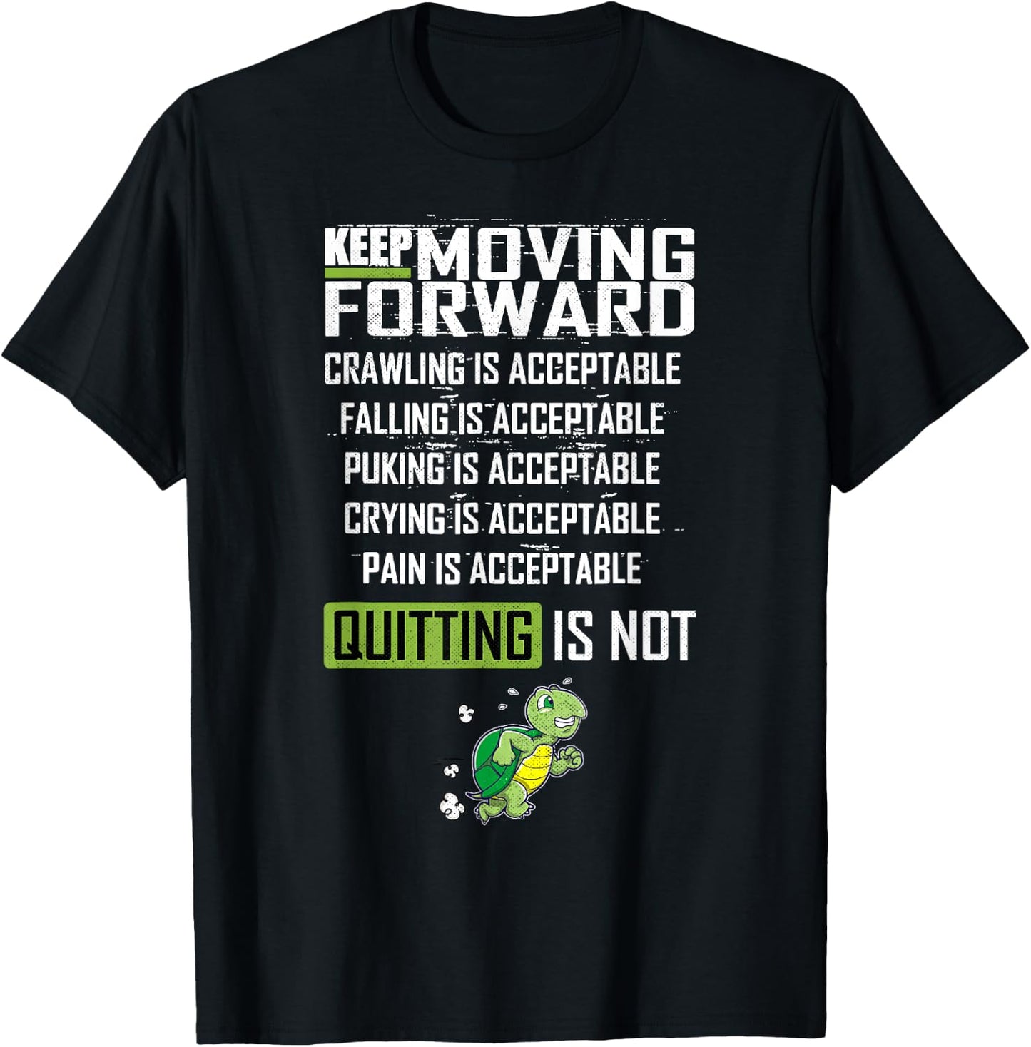 Keep Moving Forward Positive Vibes Motivational Message T-Shirt - T-Shirt | Black