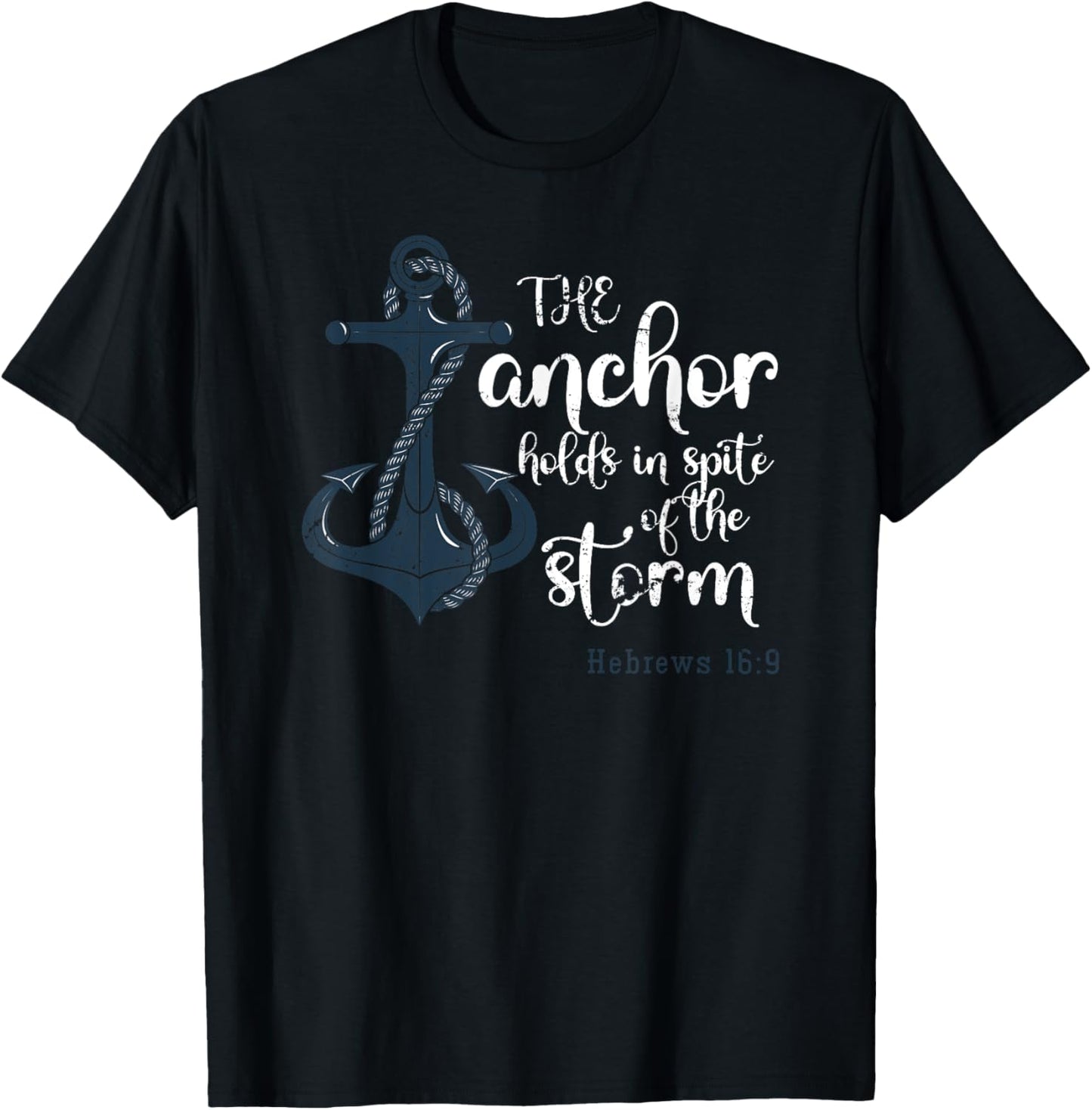 Christianity Faith Anchor Bible Verse Jesus Christ Prayer T-Shirt - T-Shirt | Black