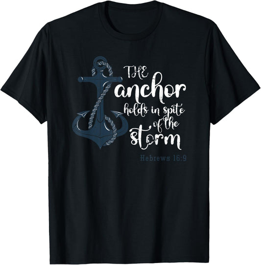 Christianity Faith Anchor Bible Verse Jesus Christ Prayer T-Shirt - T-Shirt | Black