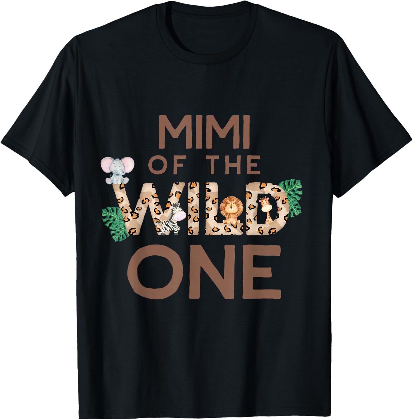 Mimi of the Wild One 1st Birthday Animal Safari Theme T-Shirt - T-Shirt | Black