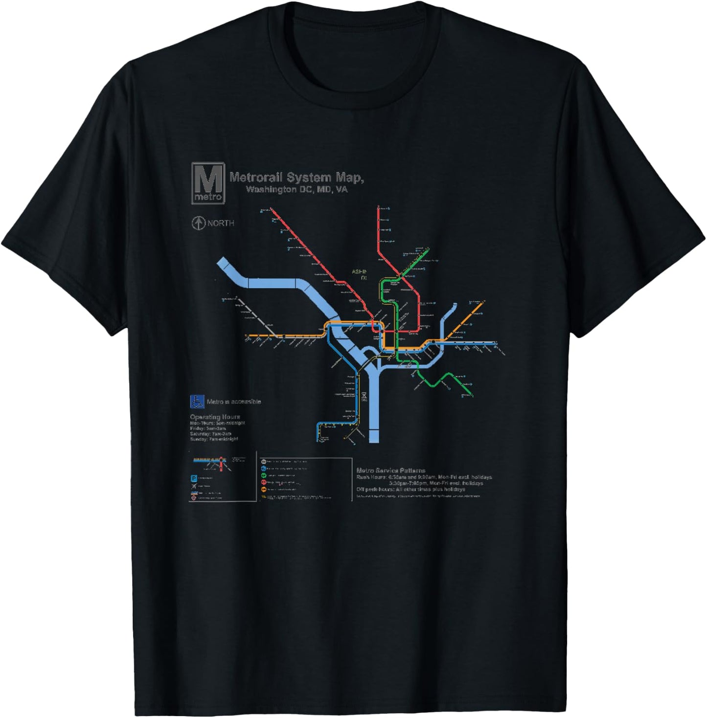 Metro Map Washington DC T-Shirt - T-Shirt | Black