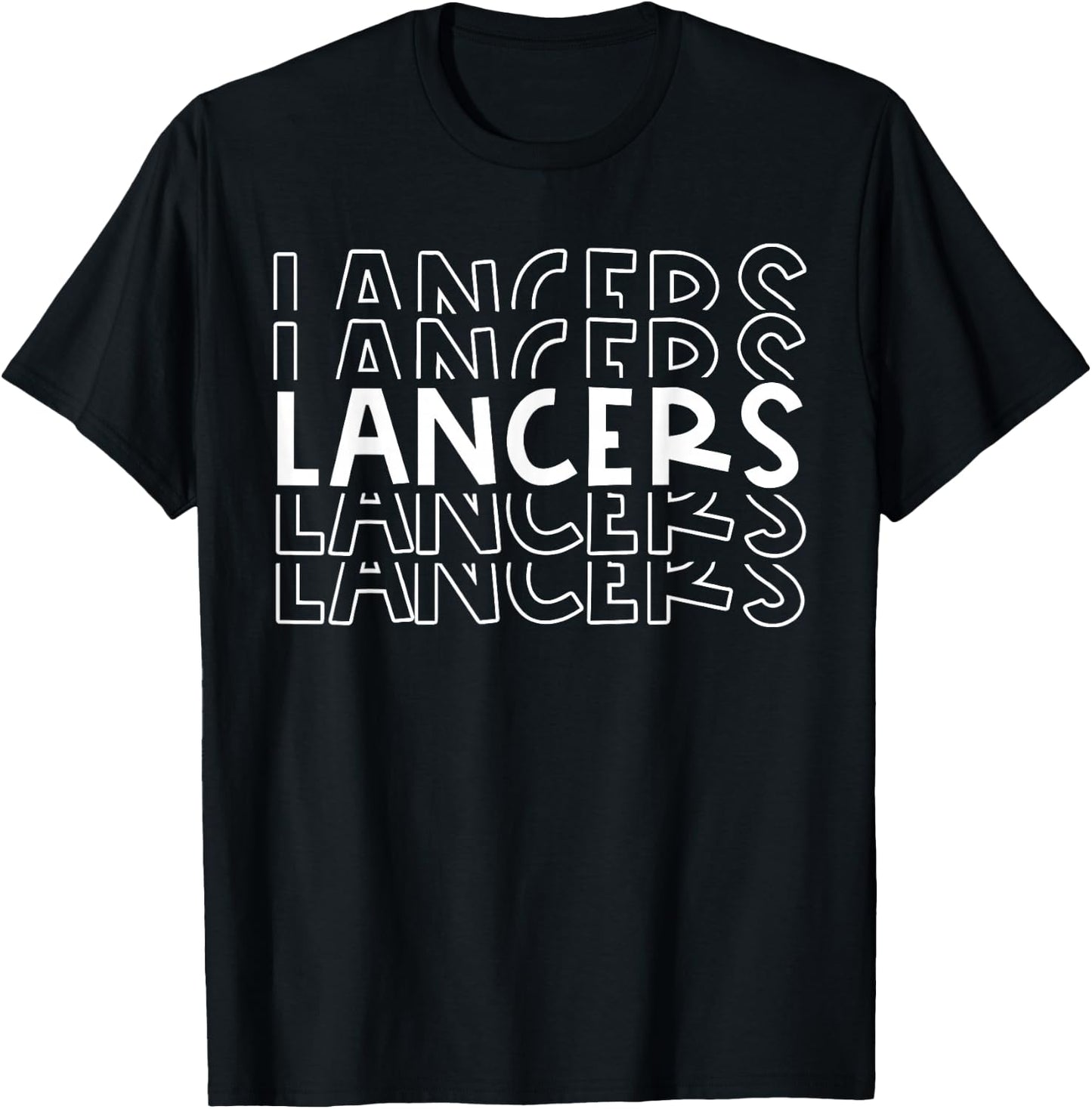 Lancers School Sports Team Mascot Town Go College Athlete T-Shirt - T-Shirt | Black
