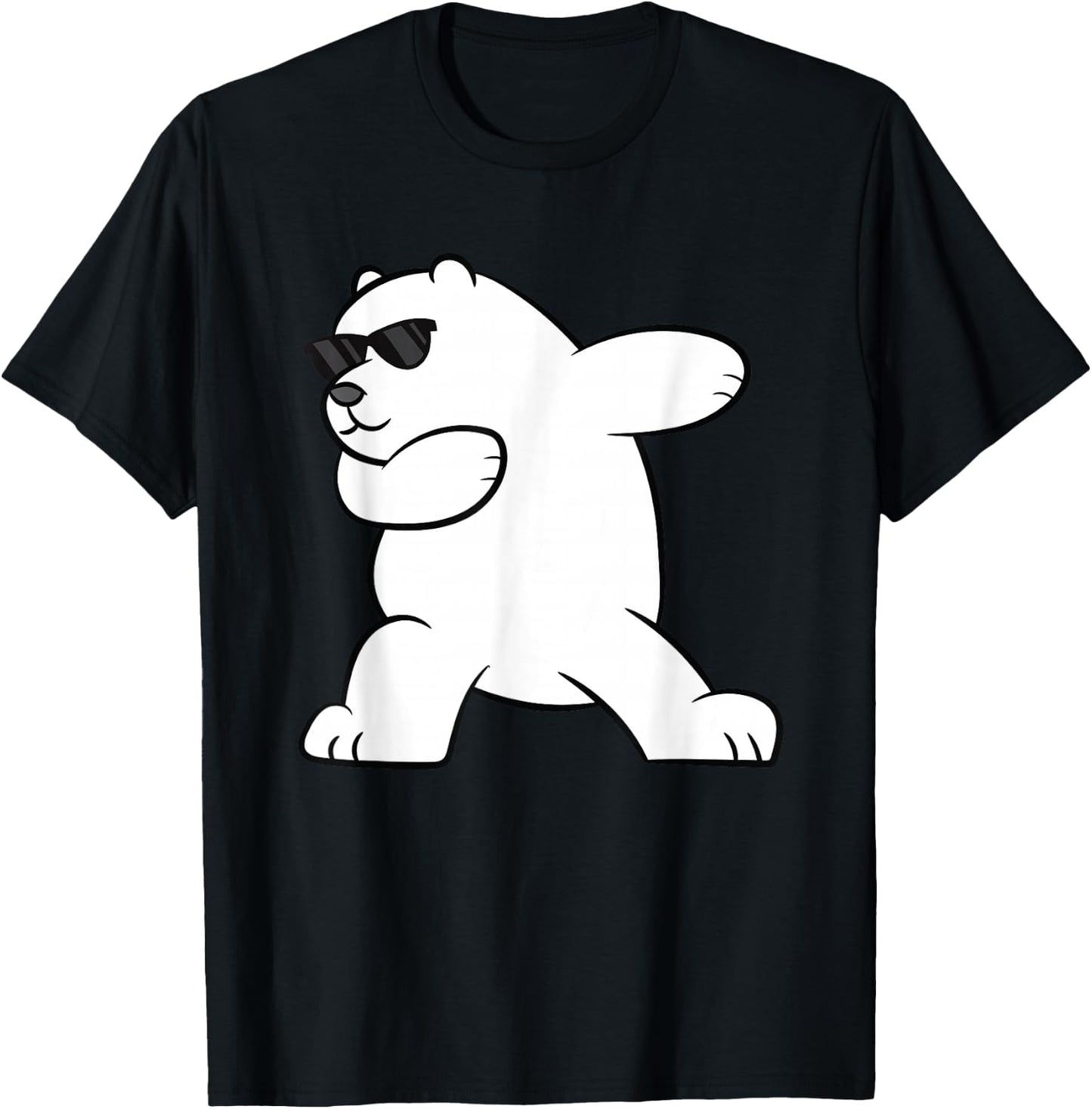 Ice Bear Dabbing Arctic Cute Dabbing Polar Bear T-Shirt - T-Shirt | Black