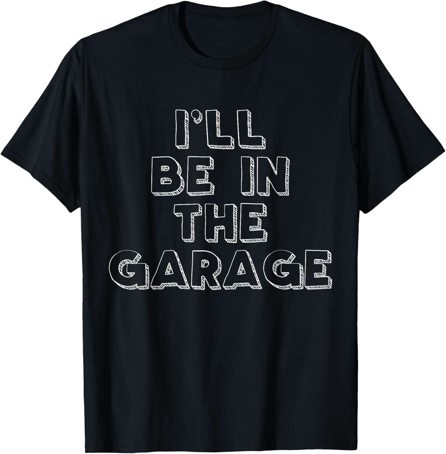 Men's I'll Be In The Garage XL Navy T-Shirt - T-Shirt | Black