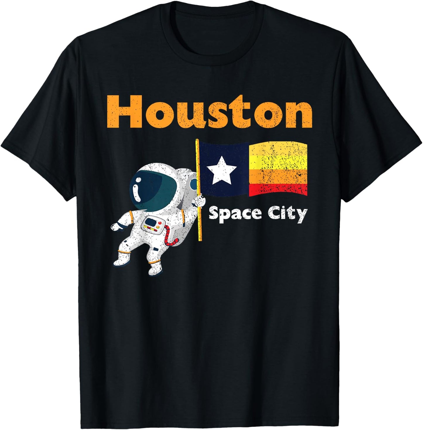 Houston Texas 1965 Space City Astronaut - Rocket Space T-Shirt - T-Shirt | Black