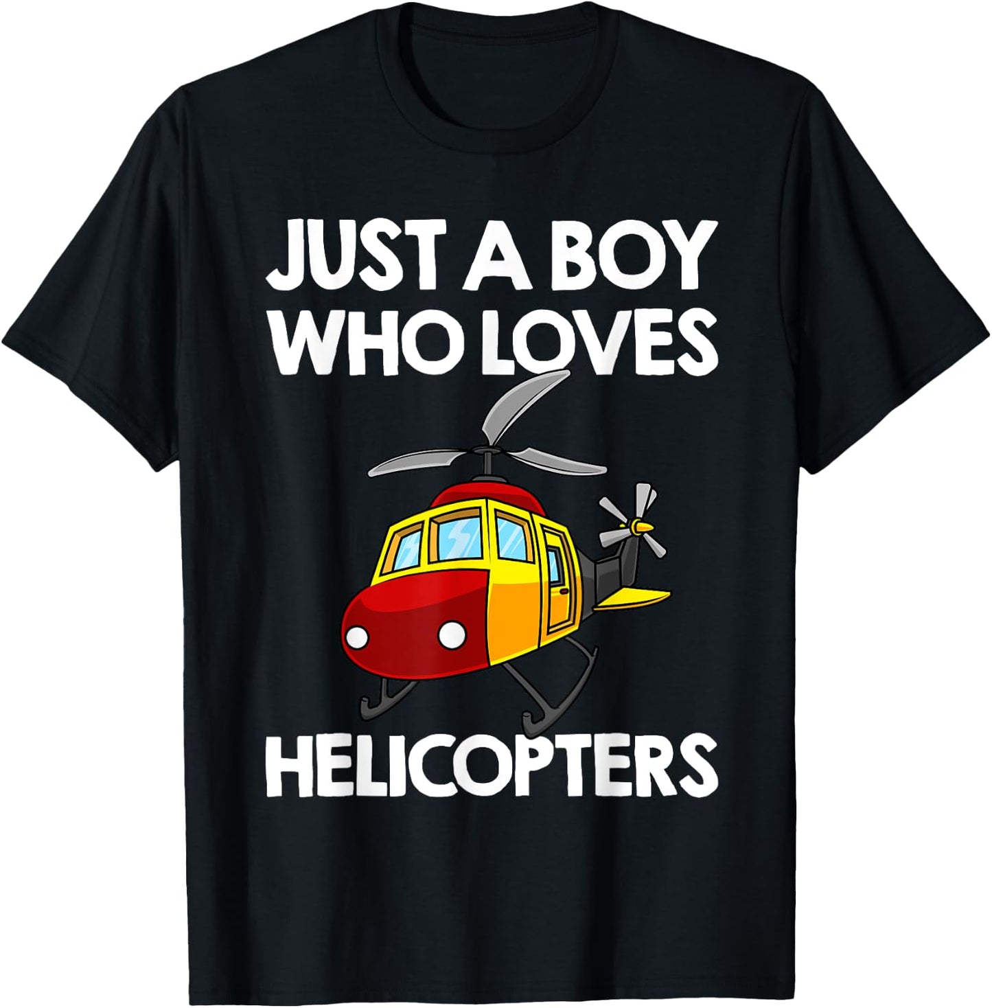 Funny Helicopter Gift Boys Toddler Kids Men Pilot Aviator T-Shirt - T-Shirt | Black
