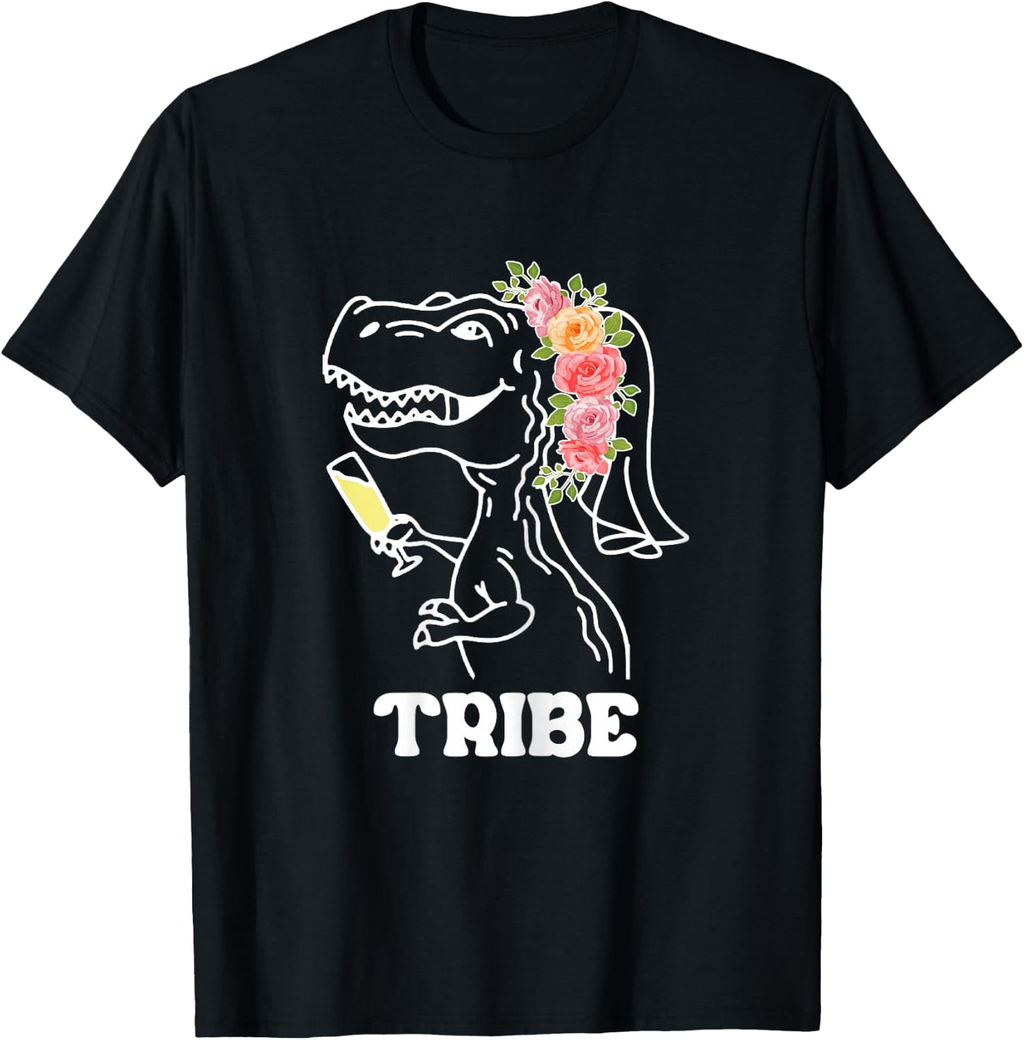 Y0Zq Dinosaur Tribe Bridal Tribe Bridesmaids Bachelorette T-Shirt - T-Shirt | Black