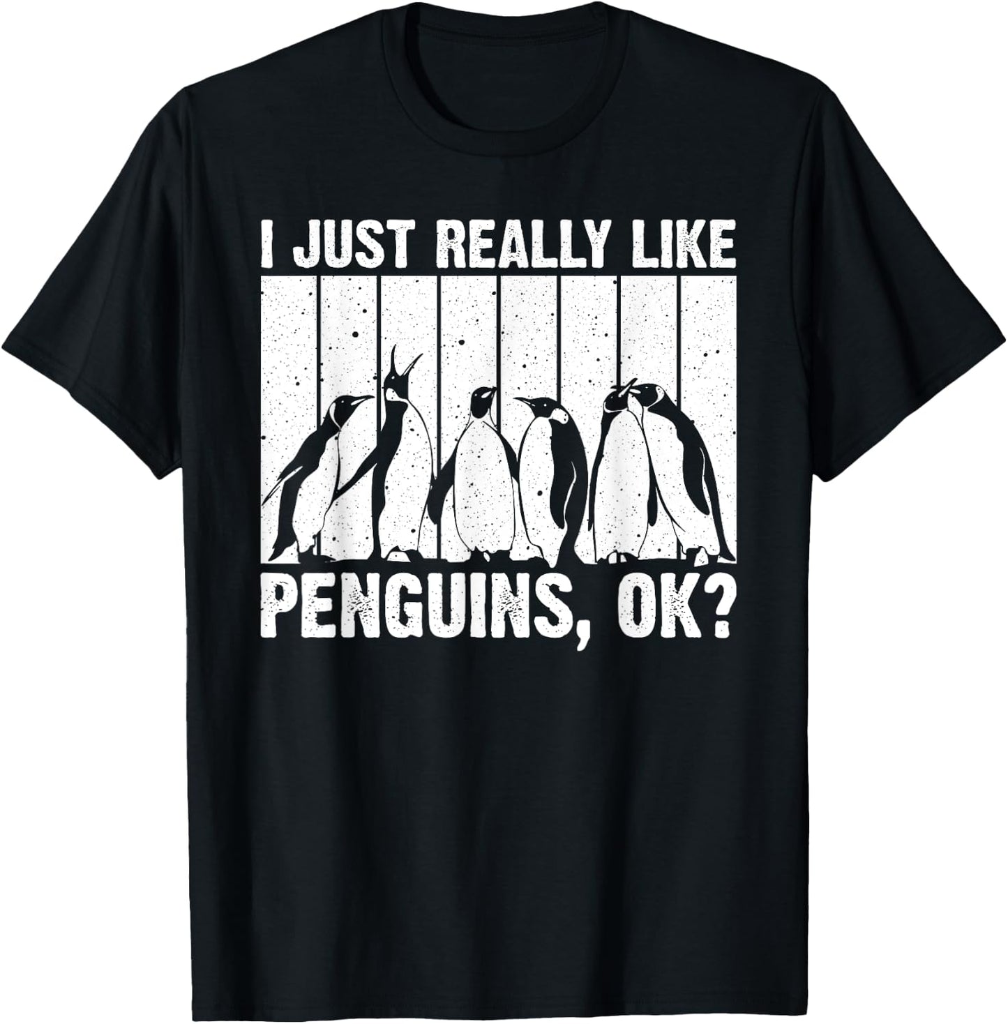 Cool Penguin Art Women Kids Bird Penguin Lovers T-Shirt - T-Shirt | Black