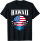 USA Flag America Hawaii Beach Island Hawaiian Men T-Shirt - T-Shirt | Black