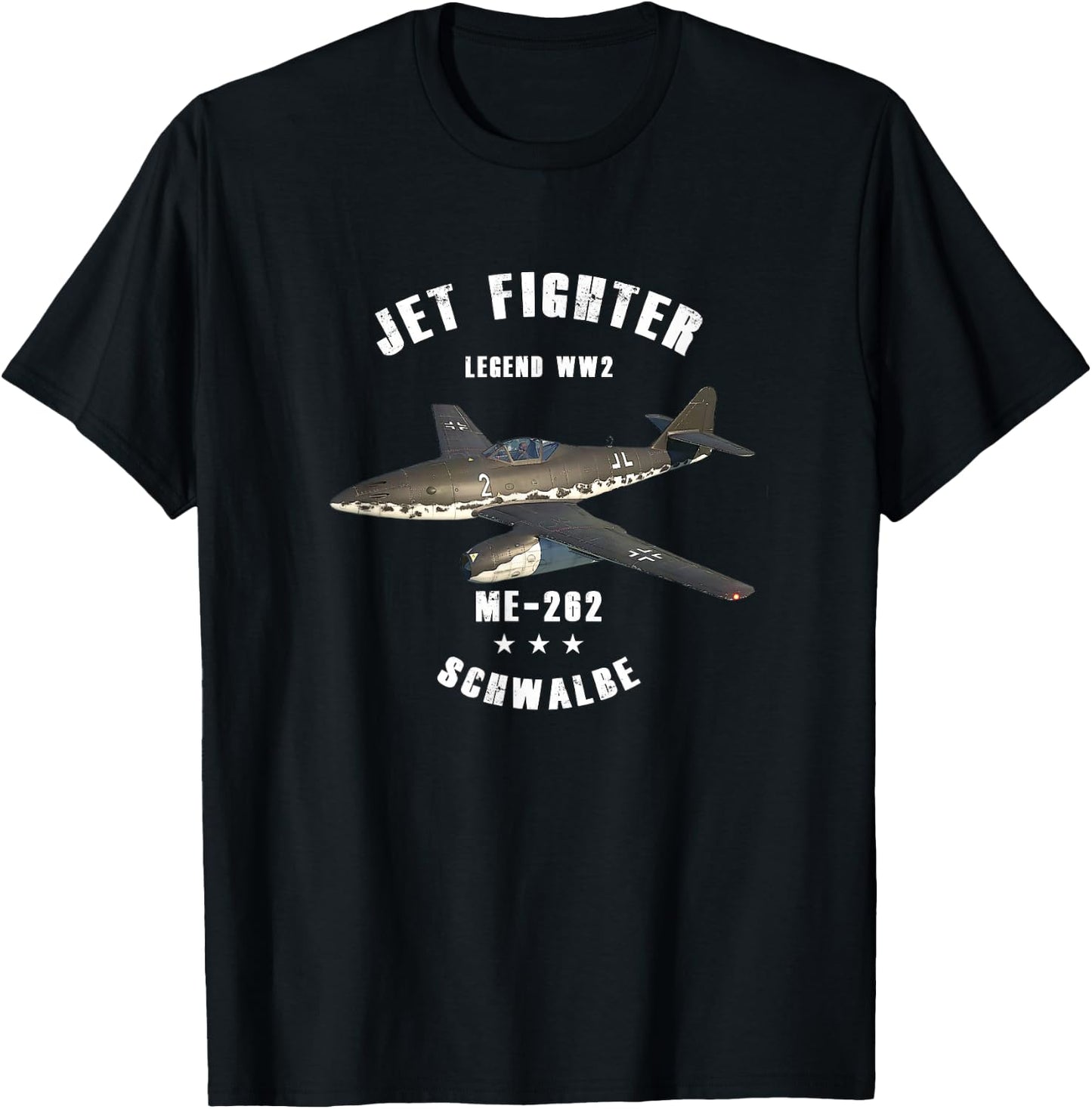 Messerschmitt Me 262 Schwalbe WW2 Jet Fighter T-Shirt - T-Shirt | Black