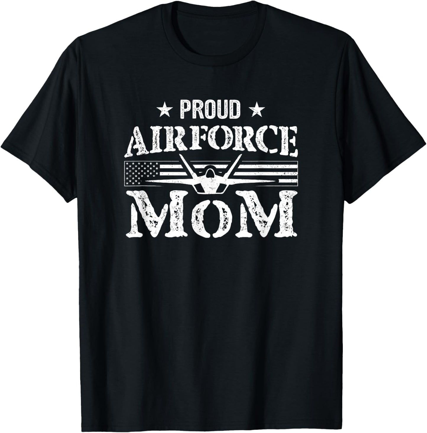 Proud Air Force Mom - Airforce Gifts - July 4th Mothers Day T-Shirt - T-Shirt | Black