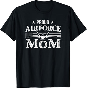 Proud Air Force Mom - Airforce Gifts - July 4th Mothers Day T-Shirt - T-Shirt | Black