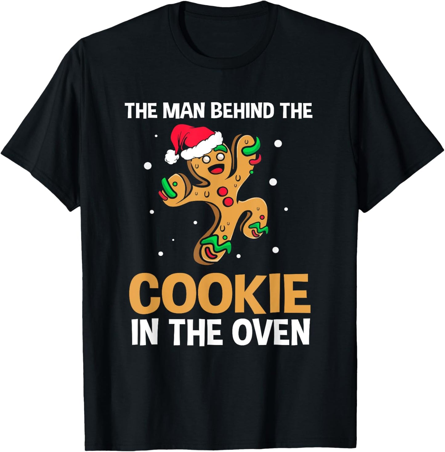 Funny Gingerbread Christmas Gender Reveal For Dad T-Shirt - T-Shirt | Black