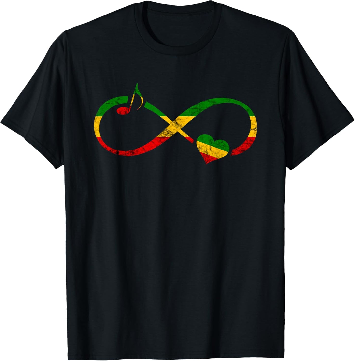 Rasta Reggae Music Infinity Jamaican Pride Hippie Rastafari T-Shirt - T-Shirt | Black