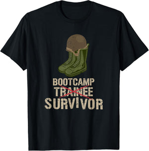 Army Bootcamp Workout Shirts - Bootcamp Survivor T-Shirt - T-Shirt | Black