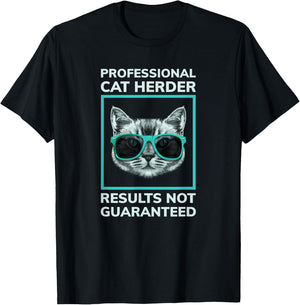 Funny Ideas For Cat Lovers by Wordmarked - Professional Cat Herder - Black, , Adult, Cat Lovers, Short Sleeve, Small T-Shirt - T-Shirt | Black