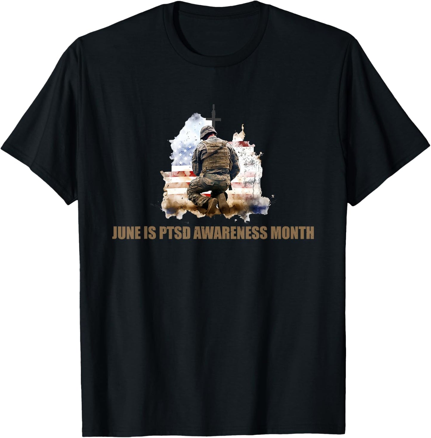 June Is PTSD Awareness Month T-Shirt - T-Shirt | Black