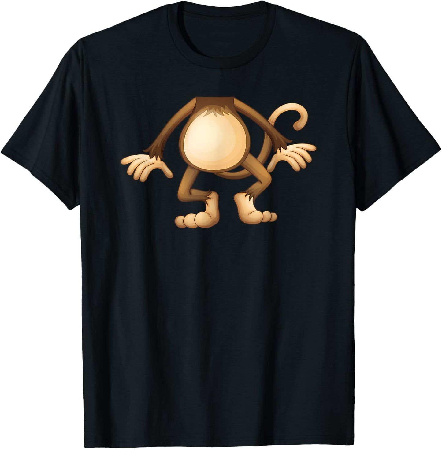 Headless Monkey Lazy DIY Halloween Costume Funny Animal Body T-Shirt - T-Shirt | Black