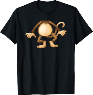 Headless Monkey Lazy DIY Halloween Costume Funny Animal Body T-Shirt - T-Shirt | Black