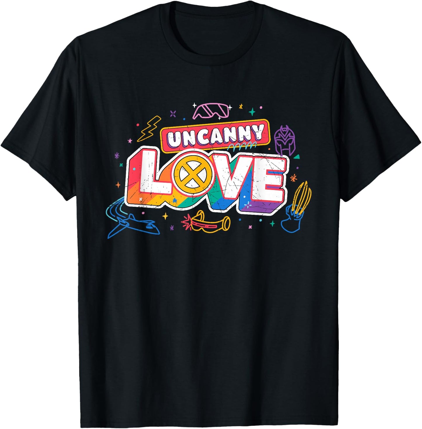 Marvel X-Men Uncanny Love Pride T-Shirt - T-Shirt | Black