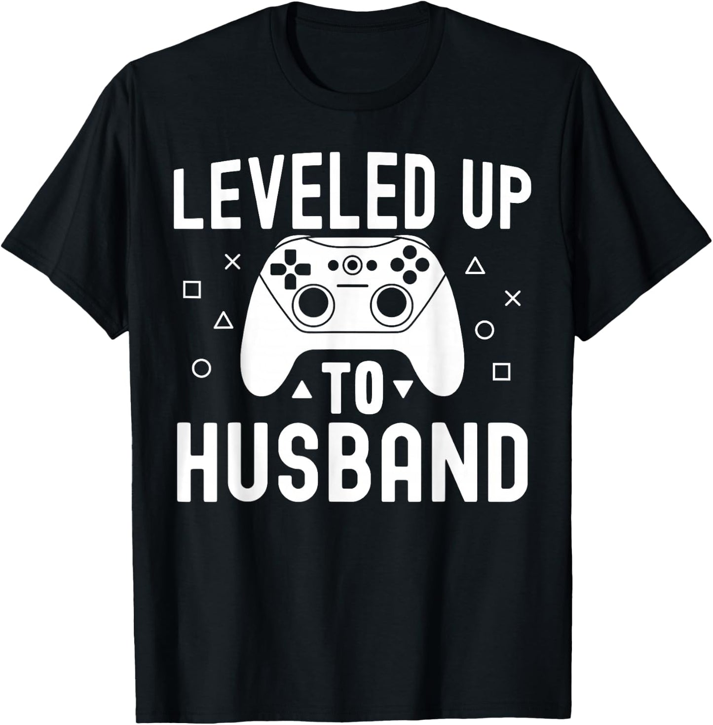 Leveled Up To Husband Fiance Boyfriend Engagement Video Game T-Shirt - T-Shirt | Black