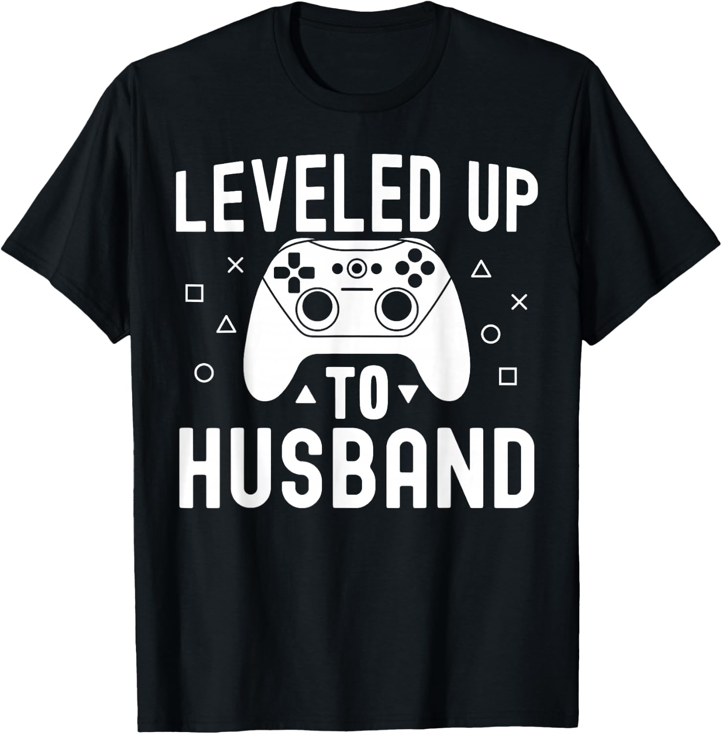Leveled Up To Husband Fiance Boyfriend Engagement Video Game T-Shirt - T-Shirt | Black