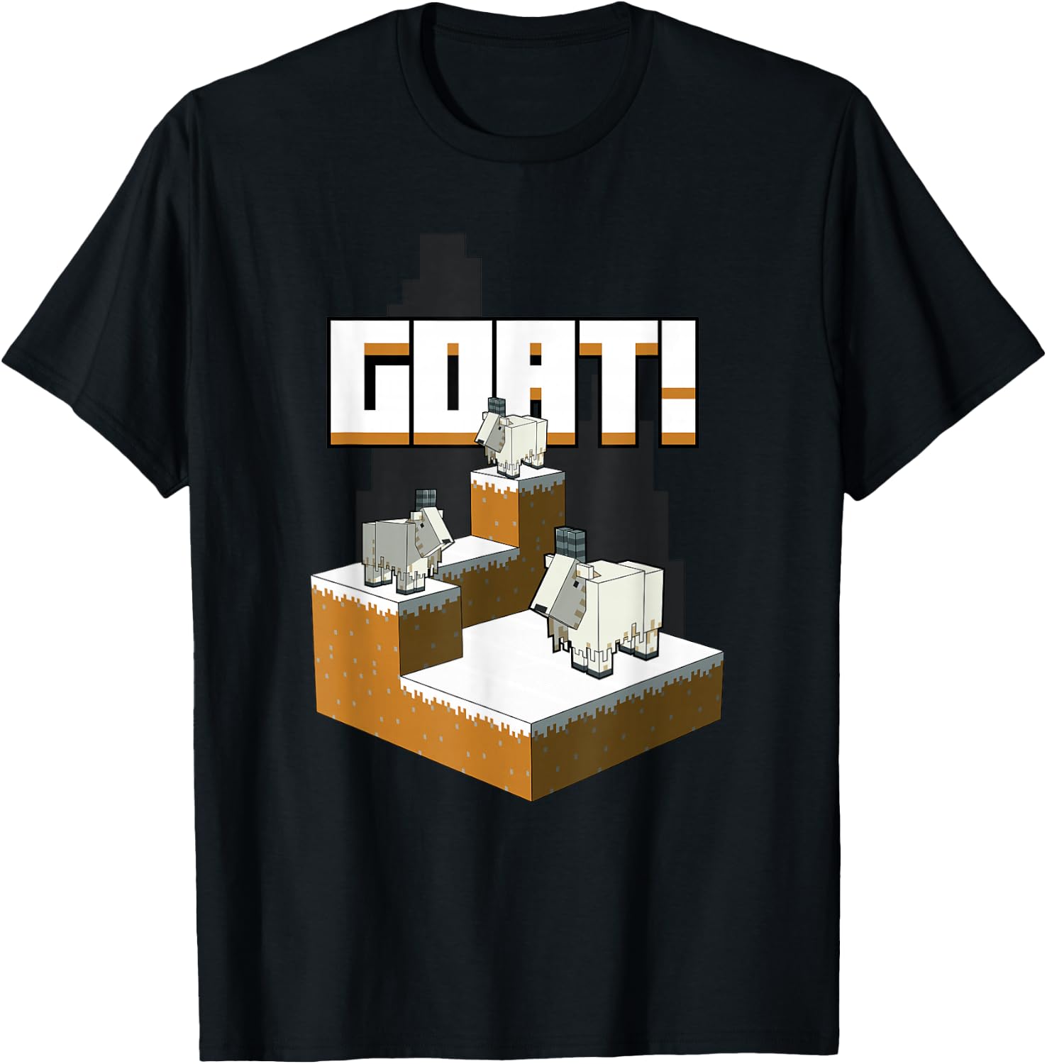 Minecraft Goat Mountaintop T-Shirt - T-Shirt | Black