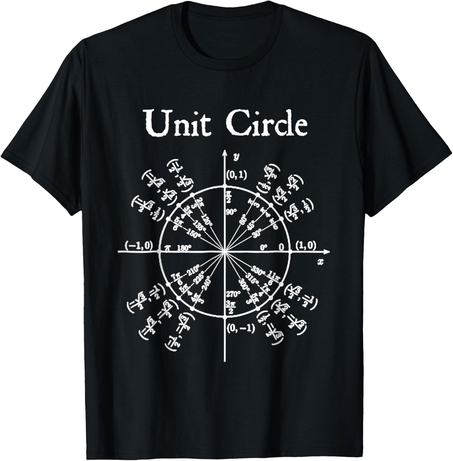 Nerdy Unit Circle Trigonometry Calculus Math Teacher Geek T-Shirt - T-Shirt | Black