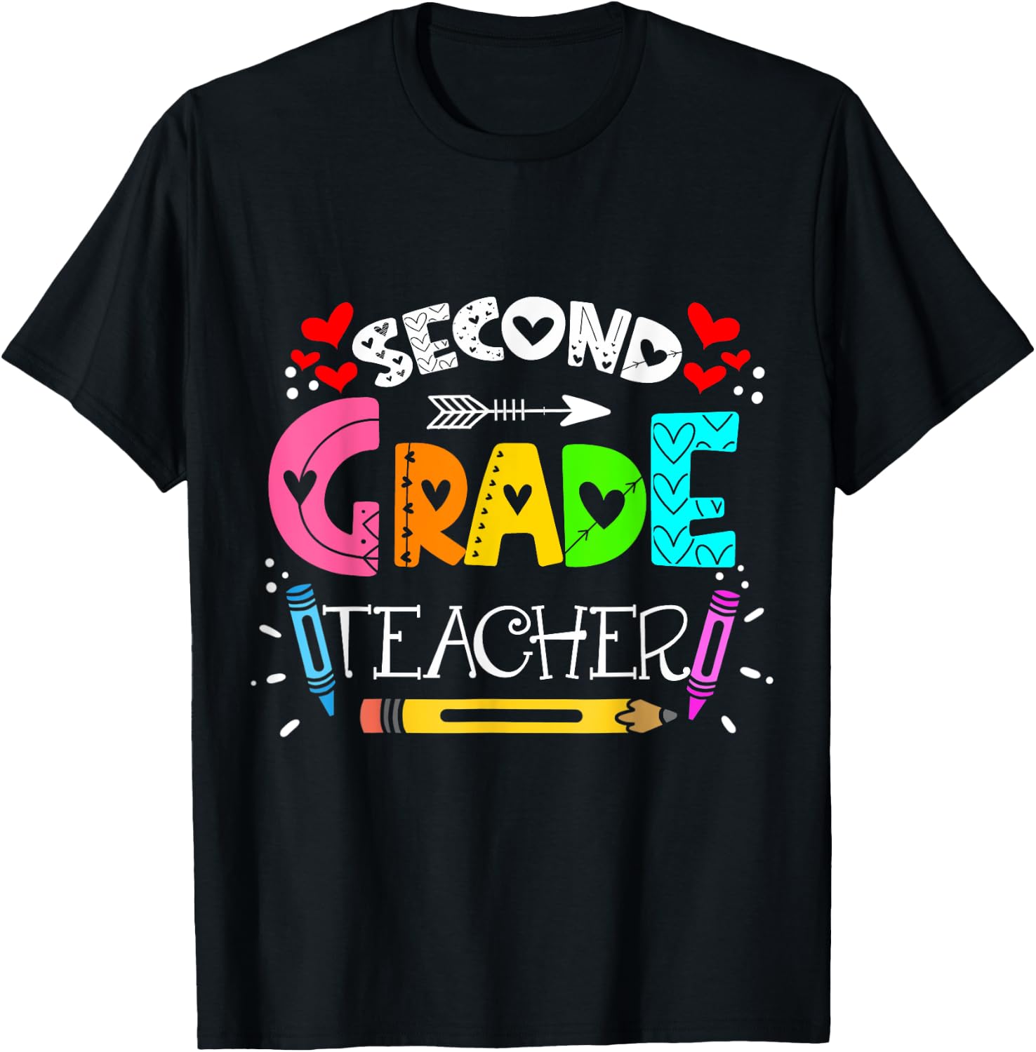 team 2nd grade teacher, Funny second grade teacher T-Shirt - T-Shirt | Black
