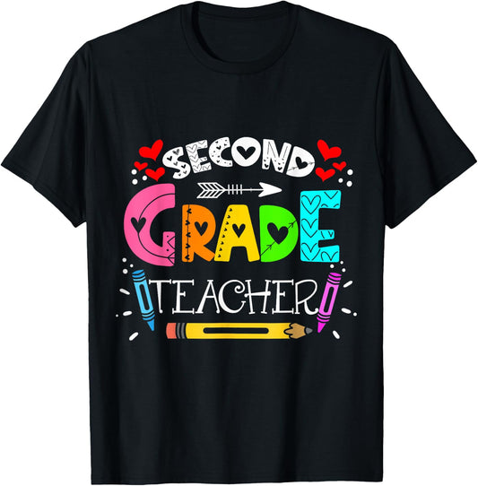 team 2nd grade teacher, Funny second grade teacher T-Shirt - T-Shirt | Black