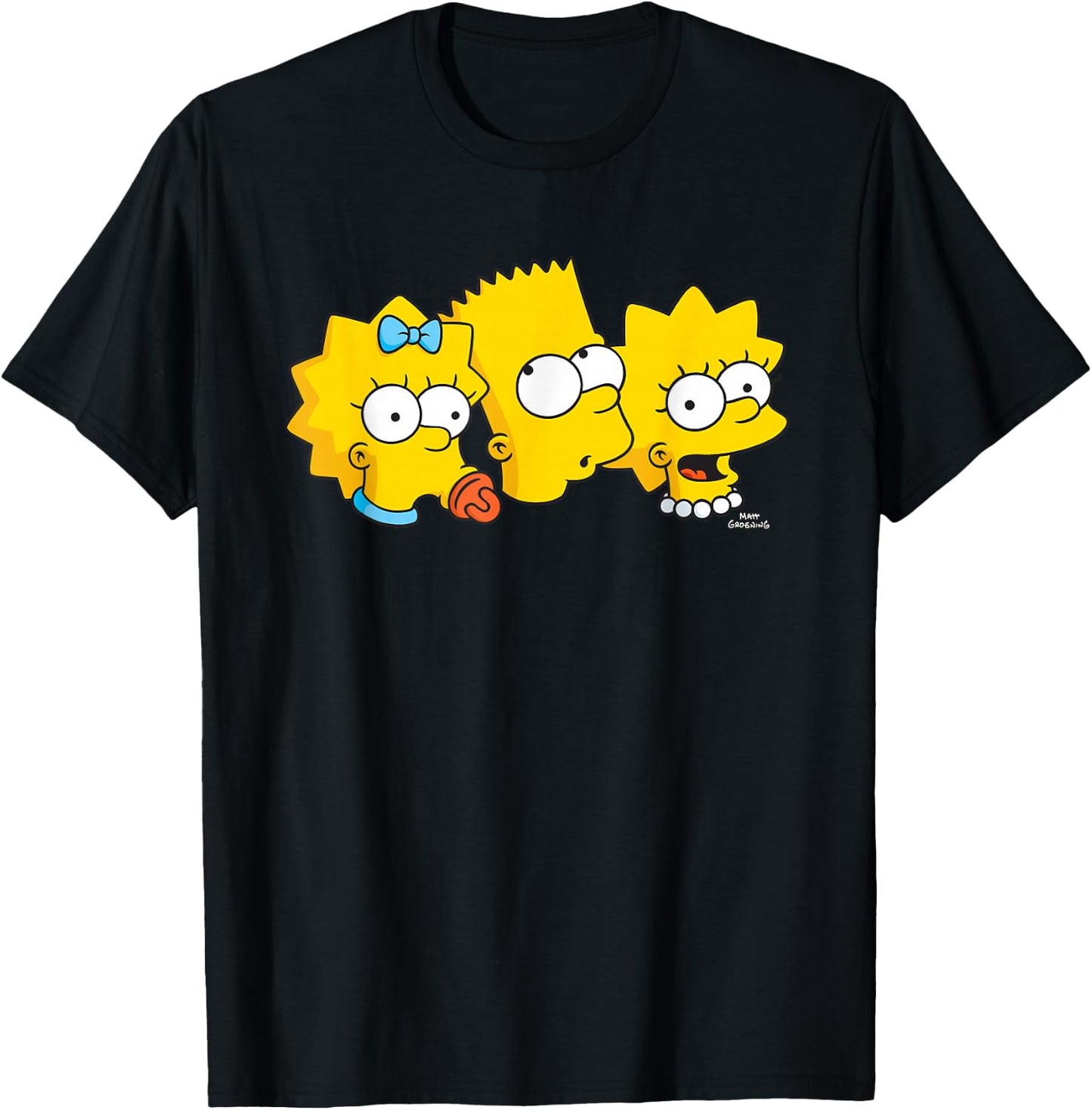 The Simpsons Bart Lisa Maggie T-Shirt - T-Shirt | Black
