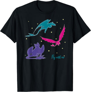 How to Train Your Dragon 3 Hidden World Fly with Me T-Shirt - T-Shirt | Black