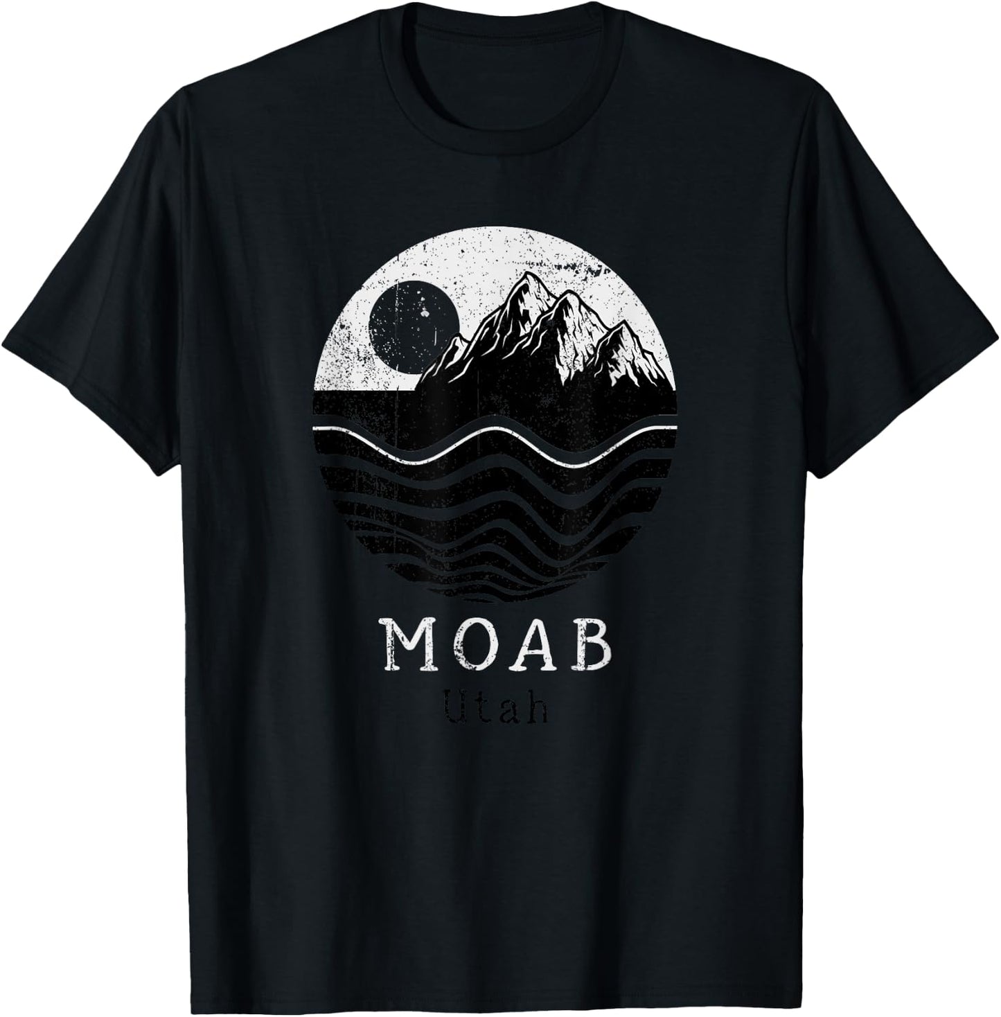 Moab Vintage Mountains Hiking Camping Utah Retro T-Shirt - T-Shirt | Black
