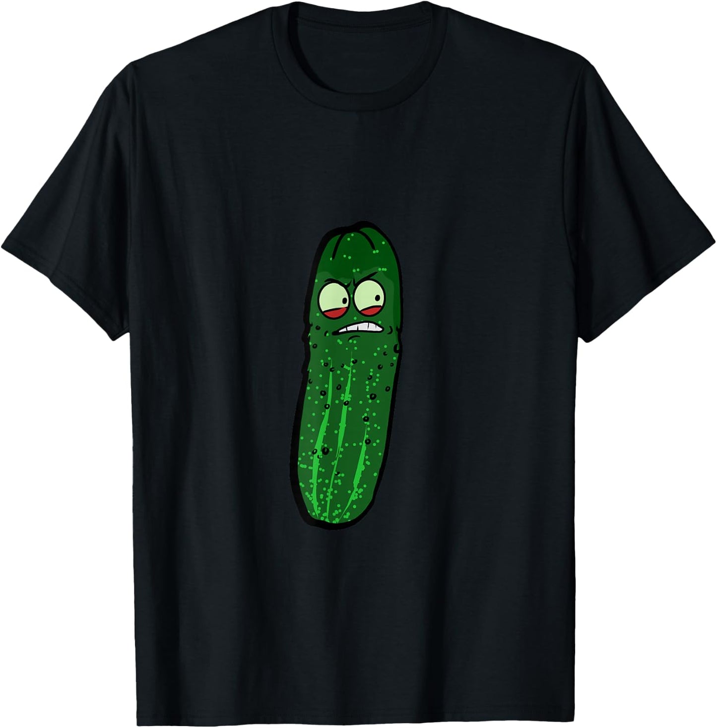 Funny Angry Pickle Face T-Shirt - T-Shirt | Black