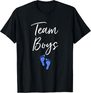 Team Boys Twin Gender Reveal Party For Twins T-Shirt - T-Shirt | Black