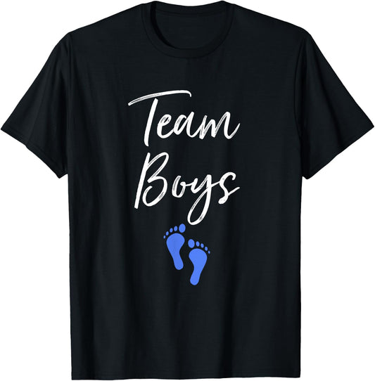Team Boys Twin Gender Reveal Party For Twins T-Shirt - T-Shirt | Black