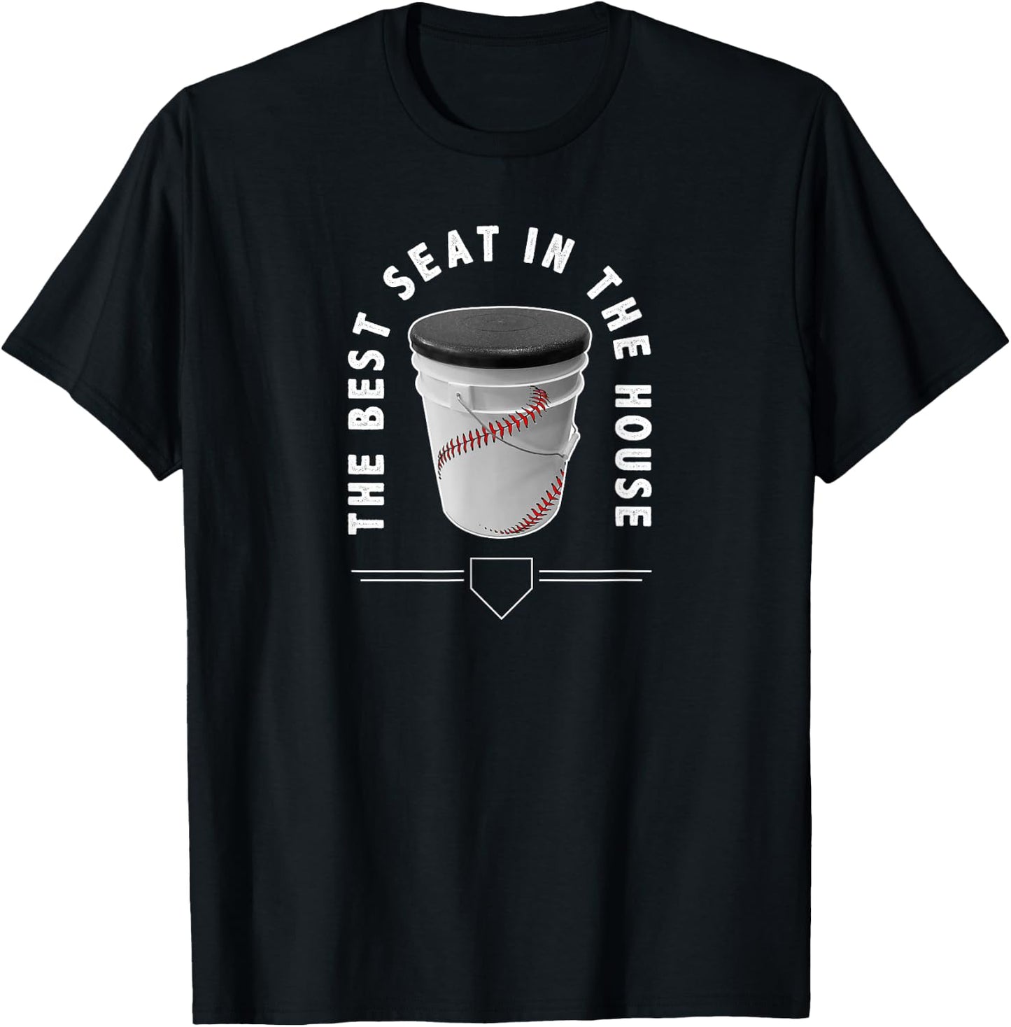Baseball Bucket - The Best Seat in the House - Sports T-Shirt - T-Shirt | Black