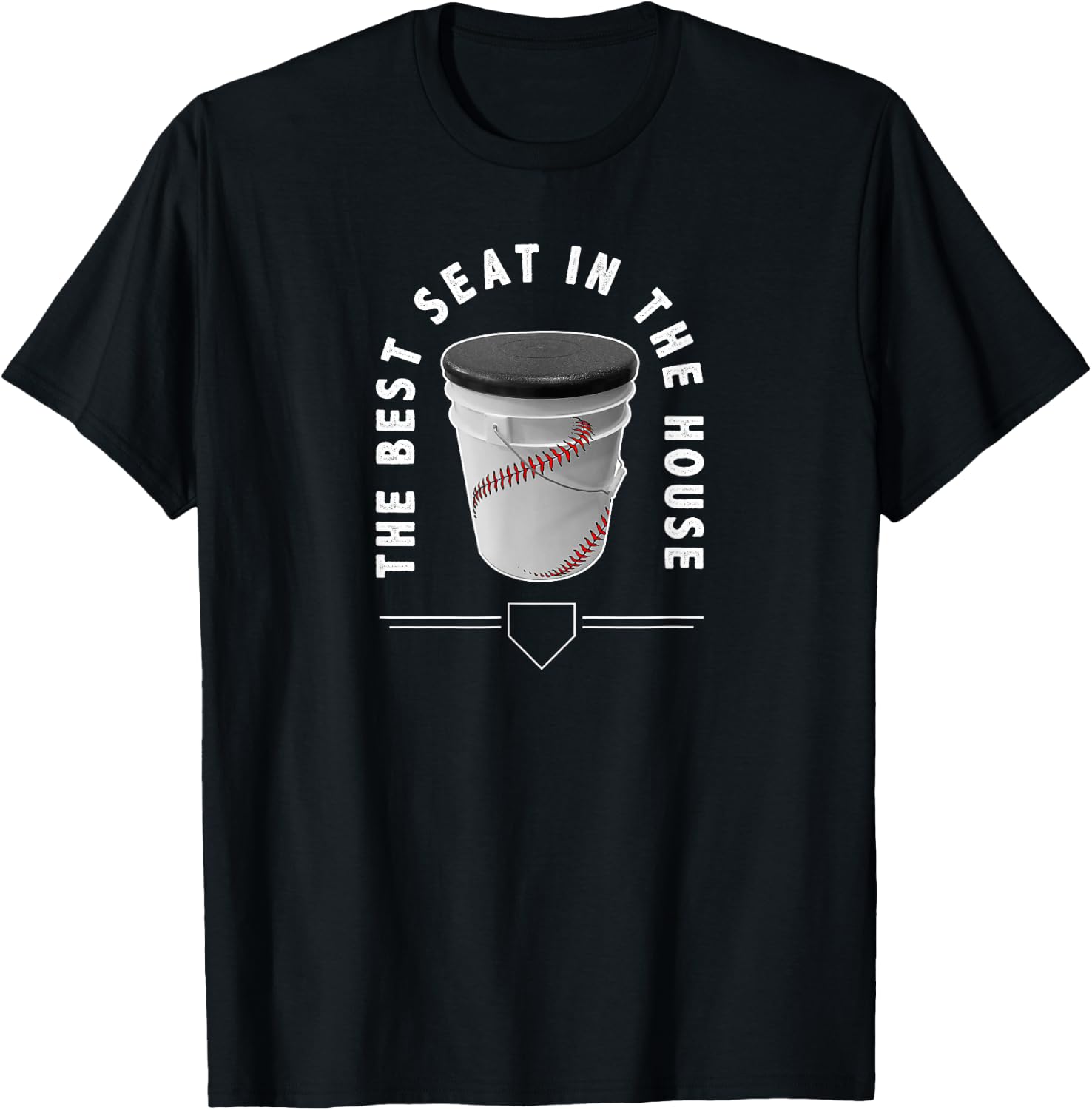 Baseball Bucket - The Best Seat in the House - Sports T-Shirt - T-Shirt | Black