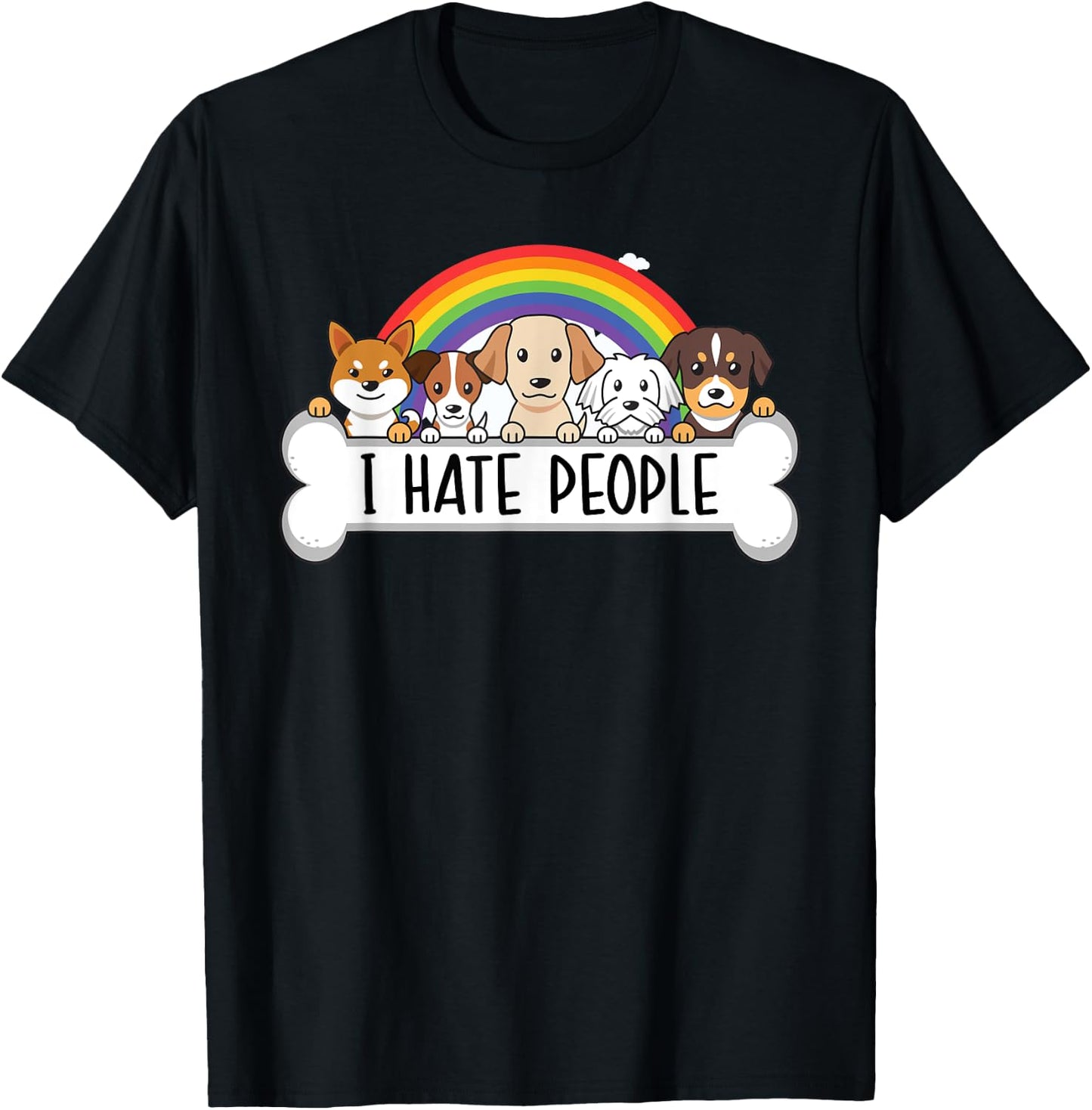 Cute Dog - I Hate People Women T-Shirt - T-Shirt | Black
