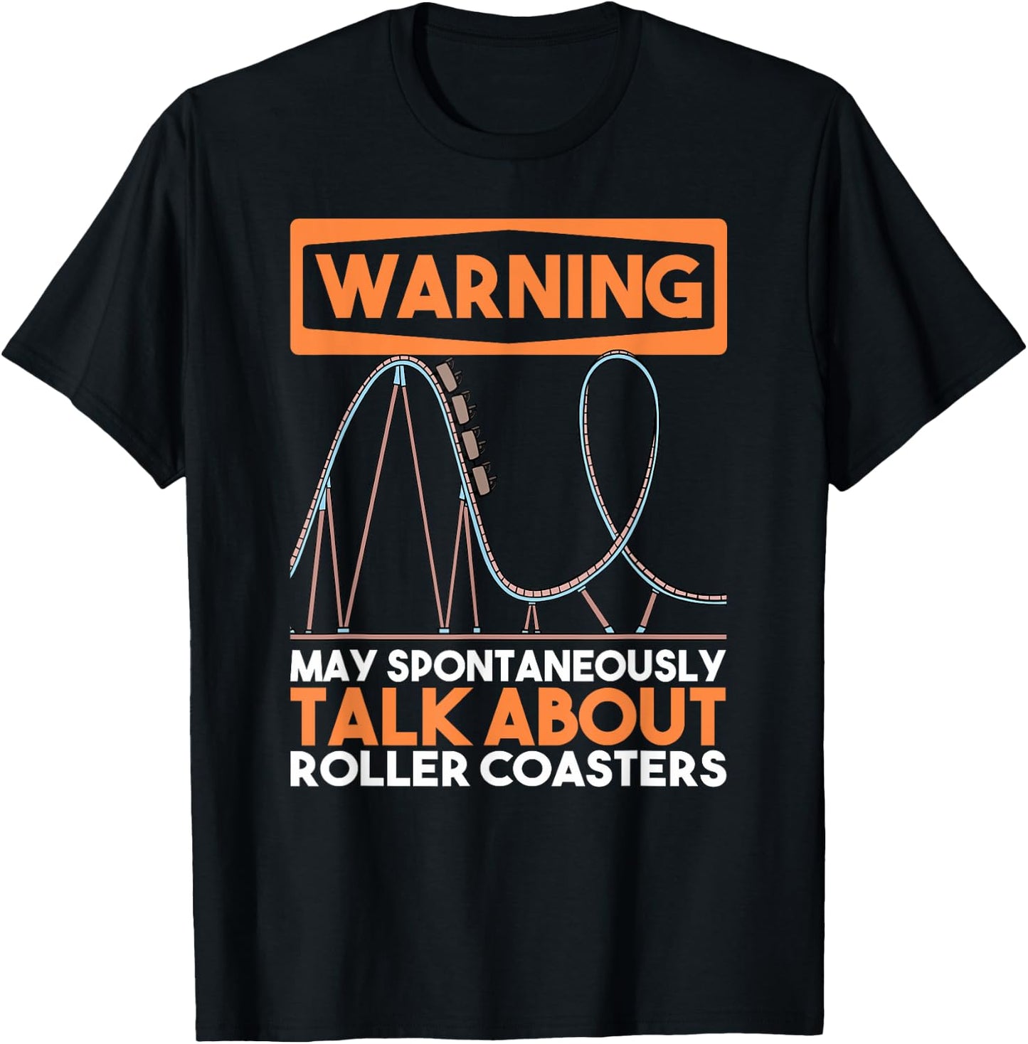 Warning May Spontaneously Dab And Talk About Roller Coasters T-Shirt - T-Shirt | Black