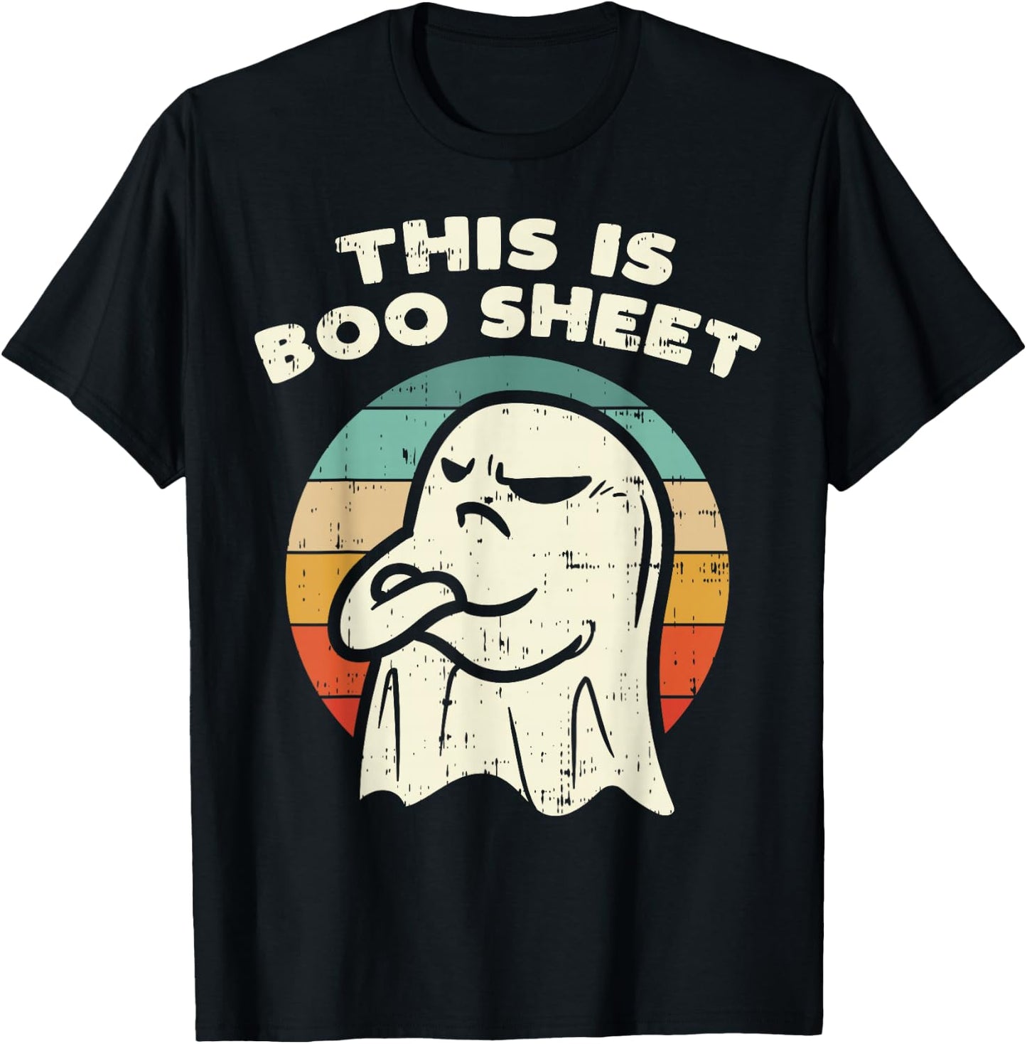 This Is Boo Sheet Ghost Retro Halloween Costume Men Women T-Shirt - T-Shirt | Black